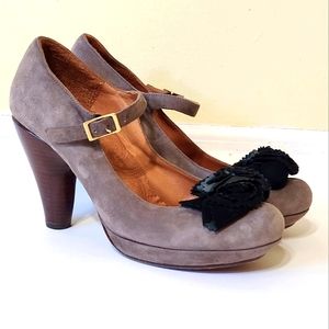 ANTHROPOLOGIE CHIE MIHARA SUEDE MARY JANE HEELS 8.5